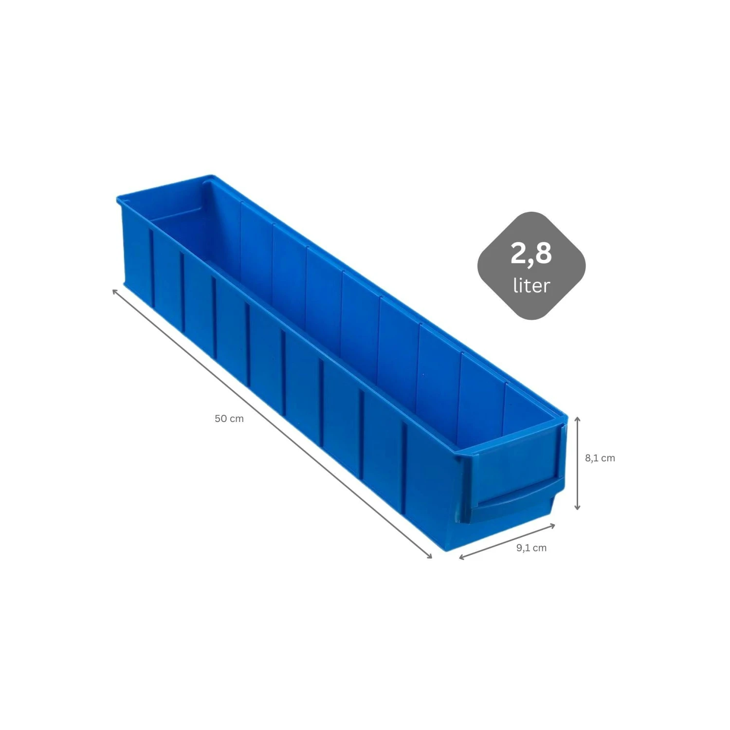 PROREGAL Fachbodenregal Mit 140 Blauen Und Roten Industrieboxen 500S | 15 Fachböden | HxBxT 197x112x50cm | Verzinkt 9 PROREGAL Fachbodenregal Mit 140 Blauen Und Roten Industrieboxen 500S | 15 Fachböden | HxBxT 197x112x50cm | Verzinkt – Bild 7