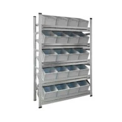 PROREGAL NextGen Schrägbodenregal Für Euroboxen (ohne Boxen) | 6 Fachböden | HxBxT 197x142x40cm | Fachlast 180kg | Verzinkt -Proregal 08e3ae69 cf81 410f 927e 658a4c792e48