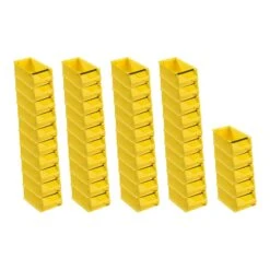 PROREGAL Fachbodenregal Mit 45x Sichtlagerboxen 4.1 Mit Griffstange Gelb | 9 Fachböden | HxBxT 197x112x32cm | Verzinkt -Proregal 0e3e4bc6 5143 481c 93e7 d5c543bd6d4a