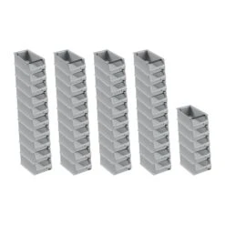 PROREGAL Fachbodenregal Mit 45x Sichtlagerboxen 4.1 Mit Griffstange Grau | 9 Fachböden | HxBxT 197x112x32cm | Verzinkt -Proregal 1507682c 7de9 4f22 a9ed 473310a4ef48