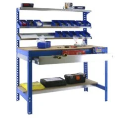 Werkbank Buffalo Mit Schubfächern | HxBxT 84x90x61cm | Traglast 600kg | Blau -Proregal 23dc3256 1e56 43b8 b00d e9ea6770c2e6