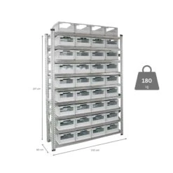 PROREGAL NextGen Fachbodenregal Für Euroboxen (ohne Boxen) | 9 Fachböden | HxBxT 197x142x60cm | Fachlast 180kg | Verzinkt -Proregal 2b828788 c8c5 4a1f 8e66 ea2a372d5d88