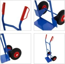 PROREGAL Stahlrohr-Sackkarre Mit Standardschaufel Und Gummibereifung, HxBxT 118,5x55x45cm, Traglast 200kg, Blau, Stahl Sackkarren Transportkarre -Proregal 310f04b8 720e 4c06 b424 d4d81a4ee54b