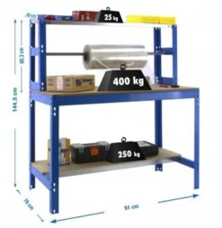 Packtisch Buffalo | HxBxT 84x90x61cm | Traglast 600kg | Blau -Proregal 3899f4ab 9a34 4b4f 9de1 faf3a5f36cfb