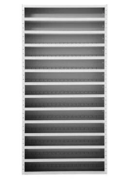 PROREGAL Universalfächerschrank Whale | 12 Fachböden | HxBxT 198x100x30 Cm | Grau