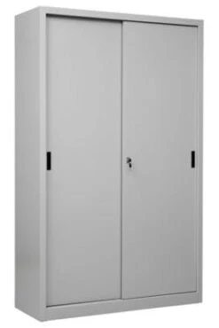 PROREGAL Schiebetürenschrank Mammut| 5 Ordnerhöhen | Metalltüren | HxBxT 195x120x45 Cm | Grau -Proregal 3e5a9887 6f10 41b2 8196 a9782542644e