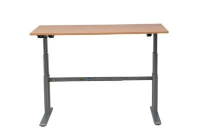 PROREGAL Elektrisch Höhenverstellbarer Schreibtisch Elk | HxBxT 63-128x160x80 Cm | Silber-Buche 5 PROREGAL Elektrisch Höhenverstellbarer Schreibtisch Elk | HxBxT 63-128x160x80 Cm | Silber-Buche – Bild 3