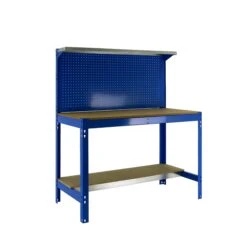 Werkbank Buffalo Mit Werkzeugwand, Schubfach Und Ablage | HxBxT 84x150x61cm | Traglast 600kg | Blau -Proregal 487fc914 7d20 4403 9785 5b376638d03f
