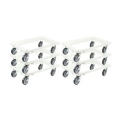 PROREGAL Transportroller Für Euroboxen 60x40cm Mit Gummiräder Weiß | Offenes Deck | 2 Lenkrollen & 2 Bockrollen | Traglast 300kg -Proregal 4888ea01 0a09 4a53 9150 3e133df788c1