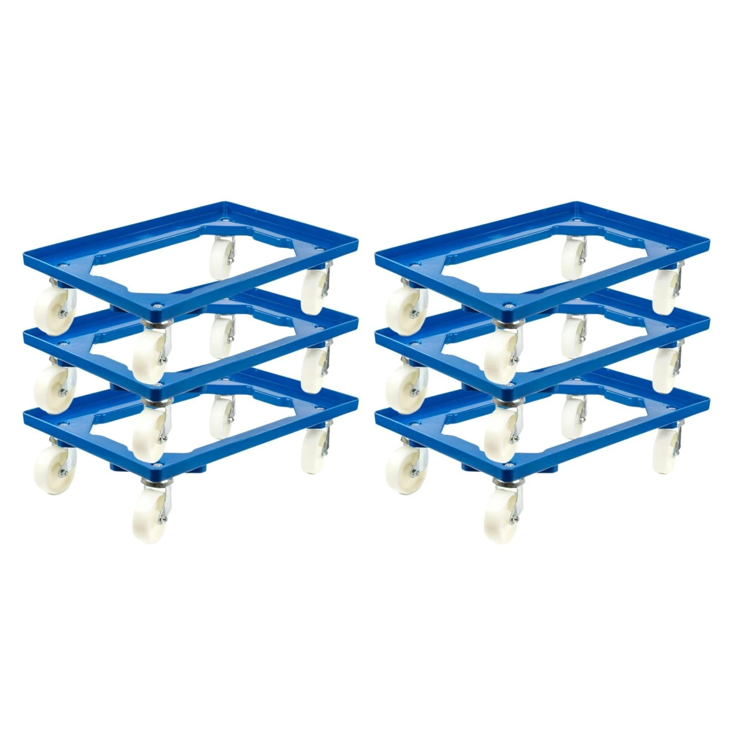 PROREGAL Transportroller Für Euroboxen 60x40cm Mit Kunststoffräder Blau | Offenes Deck | 2 Lenkrollen & 2 Bockrollen | Traglast 300kg 9 PROREGAL Transportroller Für Euroboxen 60x40cm Mit Kunststoffräder Blau | Offenes Deck | 2 Lenkrollen & 2 Bockrollen | Traglast 300kg – Bild 7