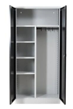 PROREGAL Garderobenspind Seal | HxBxT 195x92x42 Cm | Grau-Schwarz -Proregal 576858ae 9328 4075 a265 dfdd4726ebc1