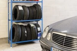 Reifenregal Metal Shark No.1 | HxBxT 200x90x40cm | 3 Ebenen | 12 Reifen | Blau -Proregal 5f5c36ac d1b1 4bc9 ac4f bbae49e3682f