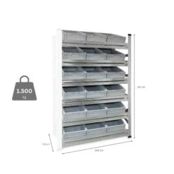 PROREGAL NextGen Schrägboden-Anbauregal Für Euroboxen (ohne Boxen) | 6 Fachböden | HxBxT 197x142x60cm | Fachlast 180kg | Verzinkt 15 PROREGAL NextGen Schrägboden-Anbauregal Für Euroboxen (ohne Boxen) | 6 Fachböden | HxBxT 197x142x60cm | Fachlast 180kg | Verzinkt -Proregal 5fc9b46a 0f96 45cb 9841 35e594e5ad34