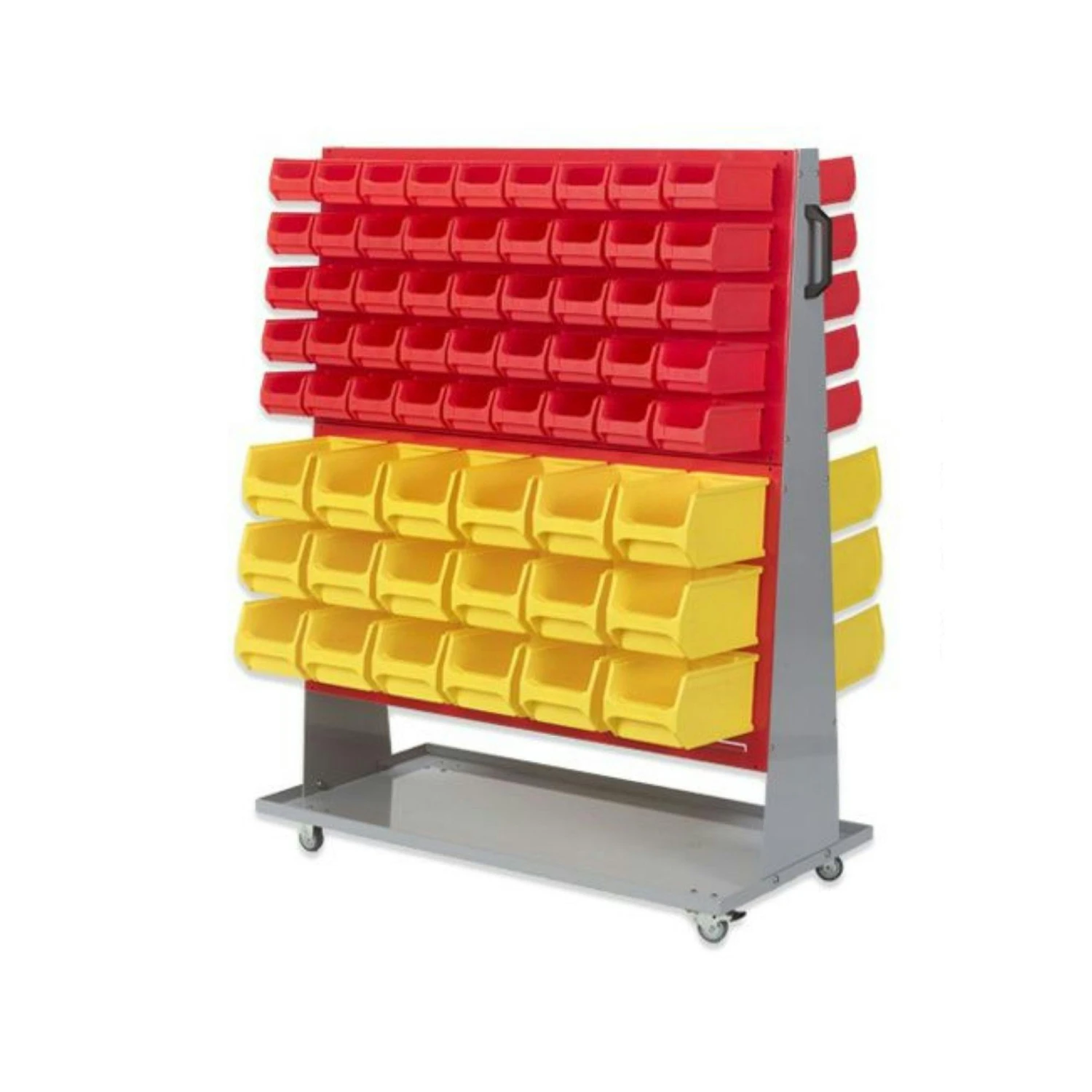 PROREGAL ProfiDrop Systemwagen Auf Rollen Mit Blauen Systemplatten & 90x Rote Sichtlagerbox 1.0 Und 90x Gelbe Sichtlagerbox 2.0 | HxBxT 130x100x50cm 5 PROREGAL ProfiDrop Systemwagen Auf Rollen Mit Blauen Systemplatten & 90x Rote Sichtlagerbox 1.0 Und 90x Gelbe Sichtlagerbox 2.0 | HxBxT 130x100x50cm – Bild 3