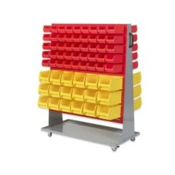 PROREGAL ProfiDrop Systemwagen Auf Rollen Mit Blauen Systemplatten & 45x Gelbe Box 1.0 Und 45x Blaue Box 2.0 Und 36x Rote Box 3.0 | HxBxT 130x100x50cm -Proregal 63dc8764 a911 4309 a7cd 8384c5c92657 2