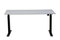 PROREGAL Elektrisch Höhenverstellbarer Schreibtisch Zebra | HxBxT 70-116x140x80 Cm | Weiß-Grau -Proregal 66ef577e 12a9 4caf a1de 464924872820 3