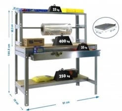 Packtisch Buffalo Mit Schubfach | HxBxT 84x90x76cm | Traglast 600kg | Verzinkt -Proregal 6cca76c1 7945 4cc2 8620 603409946b23