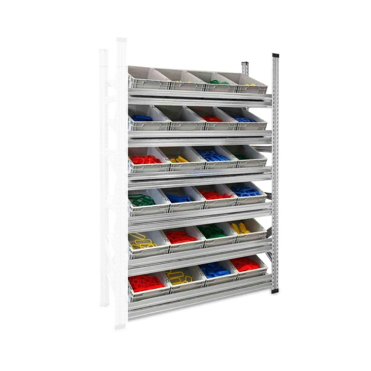 PROREGAL NextGen Schrägboden-Anbauregal Für Euroboxen (ohne Boxen) | 4 Fachböden | HxBxT 197x142x40cm | Fachlast 180kg | Verzinkt 4 PROREGAL NextGen Schrägboden-Anbauregal Für Euroboxen (ohne Boxen) | 4 Fachböden | HxBxT 197x142x40cm | Fachlast 180kg | Verzinkt – Bild 2