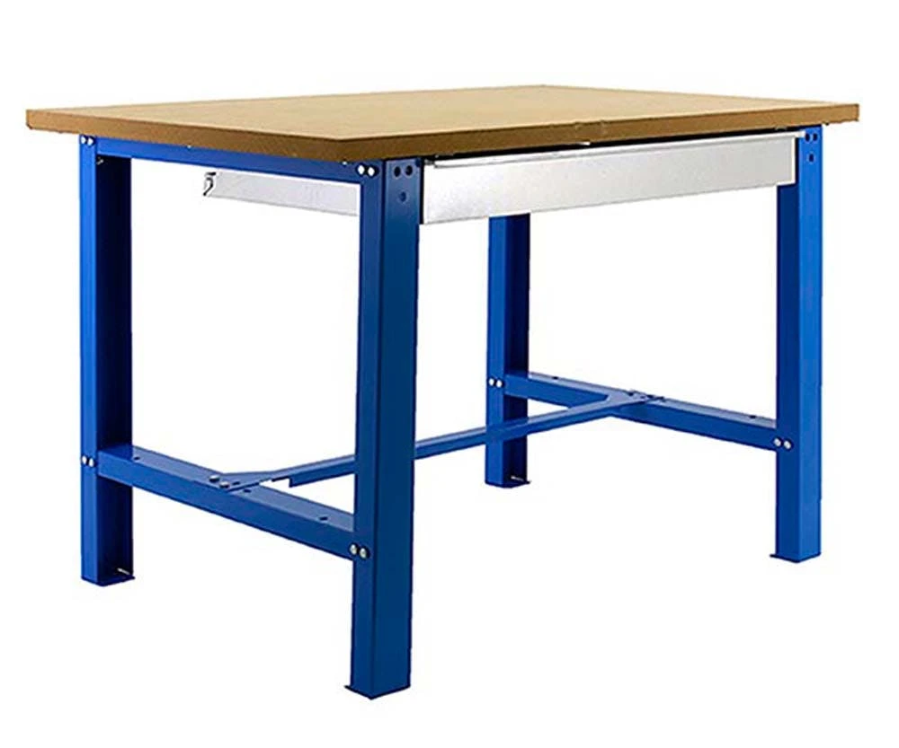 Werkbank Buffalo Wood Mit Schublade | HxBxT 87x120x75cm | Traglast 600kg | Blau 3 Werkbank Buffalo Wood Mit Schublade | HxBxT 87x120x75cm | Traglast 600kg | Blau