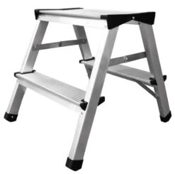 PROREGAL Metal Double Giraffe Doppelseitige-Aluminium-Stufenstehleiter | 2 Stufen | 125kg Tragkraft | Leiter Trittleiter Stufenleiter Haushaltsleiter 11 PROREGAL Metal Double Giraffe Doppelseitige-Aluminium-Stufenstehleiter | 2 Stufen | 125kg Tragkraft | Leiter Trittleiter Stufenleiter Haushaltsleiter -Proregal 83dff9b5 2c6a 4190 b0f5 c3fdd37088fe