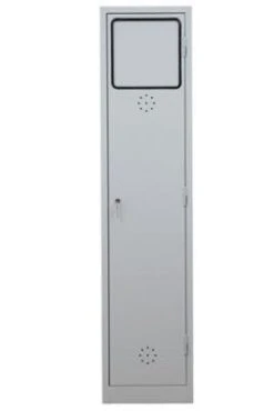 PROREGAL Wäschesammelschrank Raccoon | HxBxT 180x40x50 Cm | Zylinderschloss | Grau