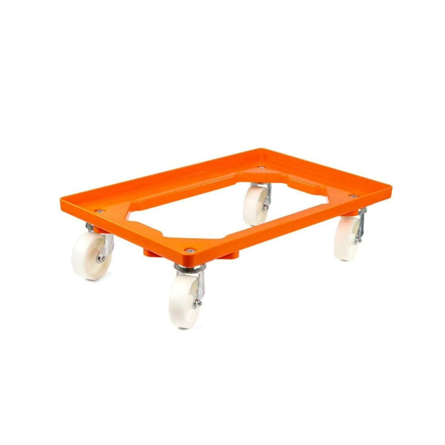 PROREGAL Transportroller Für Euroboxen 60x40cm Mit Kunststoffräder Orange | Offenes Deck | 2 Lenkrollen & 2 Bockrollen | Traglast 300kg 3 PROREGAL Transportroller Für Euroboxen 60x40cm Mit Kunststoffräder Orange | Offenes Deck | 2 Lenkrollen & 2 Bockrollen | Traglast 300kg