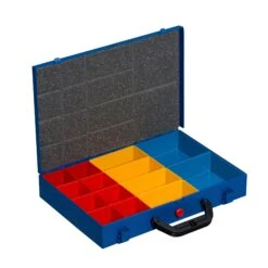 PROREGAL Kleinteilekoffer EuroPlus Pro | 34L-14 Einsätze |HxBxT 6,5x33,5x25cm | Blau