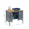 Werkbank Buffalo Mit Schrank | HxBxT 84x120x76cm | Traglast 600kg | Grau