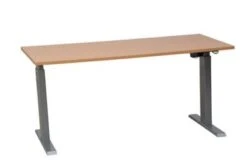 PROREGAL Elektrisch Höhenverstellbarer Schreibtisch Zebra | HxBxT 70-116x160x80 Cm | Silber-Buche -Proregal 88f2eb4e 3776 4a7d a828 022e412be1f2