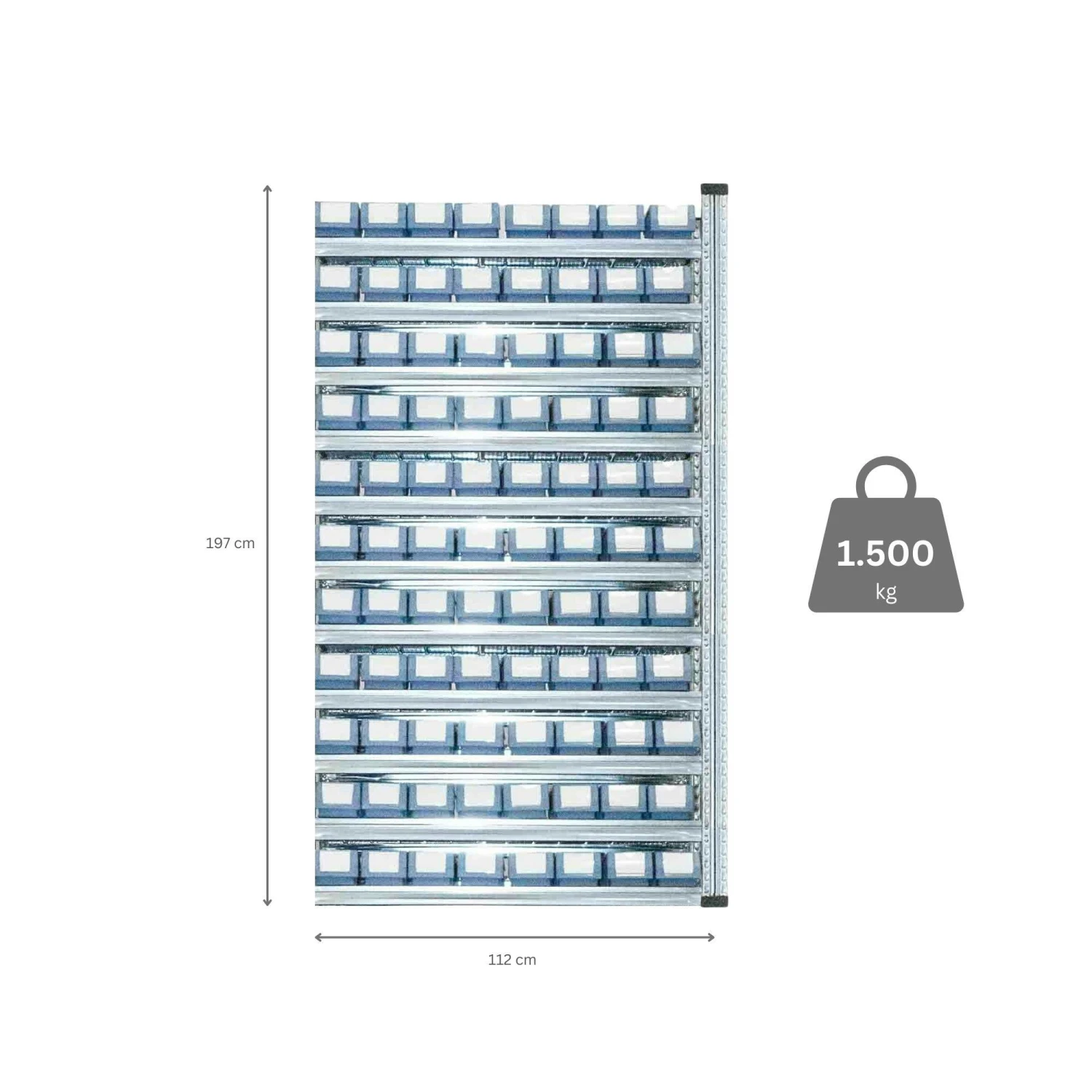 PROREGAL Anbauregal Zum Fachbodenregal Für Regalkästen (ohne Boxen) | 11 Fachböden | HxBxT 197x112x50cm | Fachlast 235kg | Verzinkt 9 PROREGAL Anbauregal Zum Fachbodenregal Für Regalkästen (ohne Boxen) | 11 Fachböden | HxBxT 197x112x50cm | Fachlast 235kg | Verzinkt – Bild 7