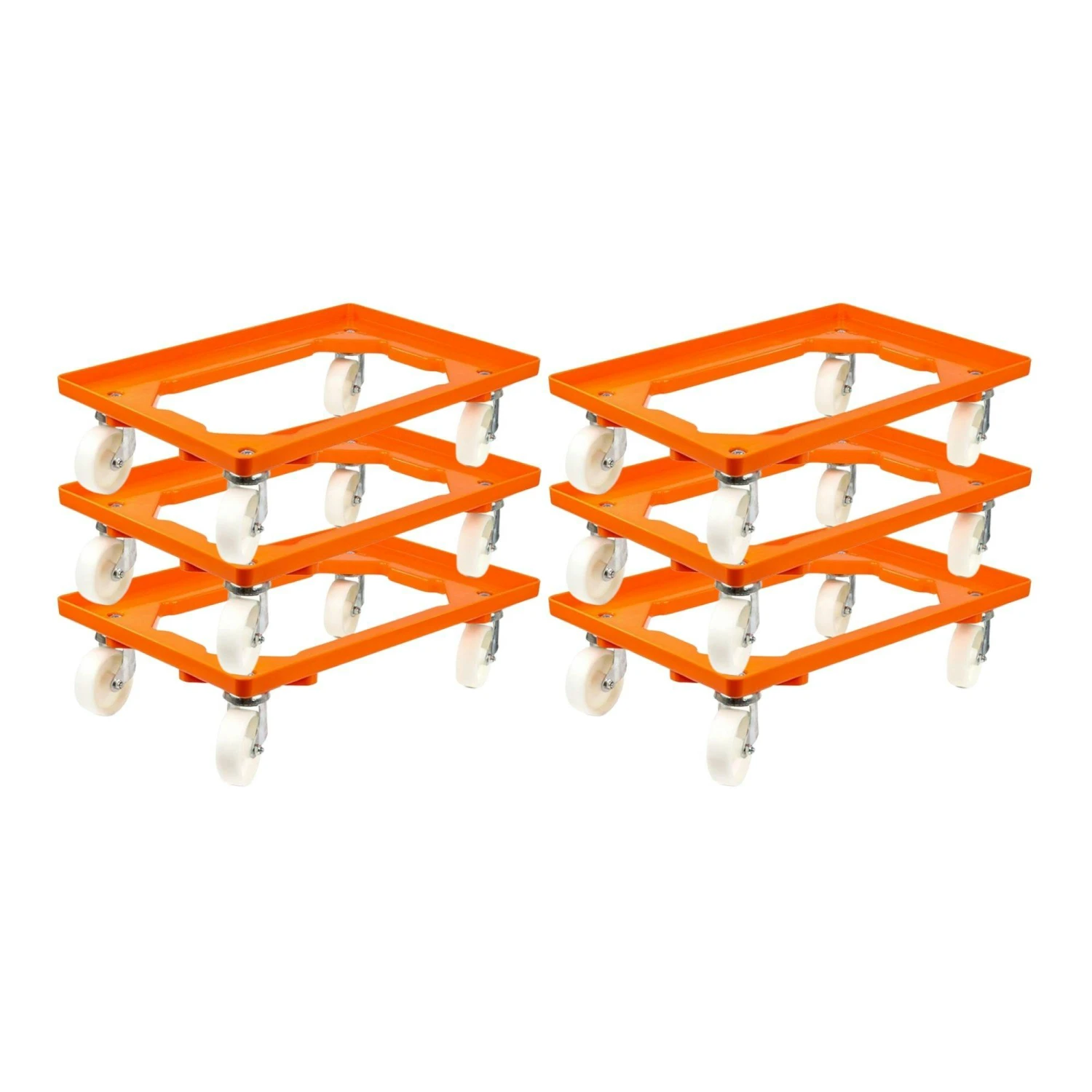 PROREGAL Transportroller Für Euroboxen 60x40cm Mit Kunststoffräder Orange | Offenes Deck | 2 Lenkrollen & 2 Bockrollen | Traglast 300kg 9 PROREGAL Transportroller Für Euroboxen 60x40cm Mit Kunststoffräder Orange | Offenes Deck | 2 Lenkrollen & 2 Bockrollen | Traglast 300kg – Bild 7