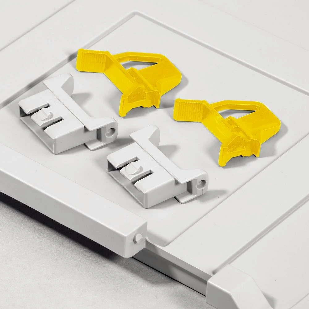 PROREGAL 10x Scharnierdeckel Verschluss-Pack Für Eurobox NextGen | 2 Gelbe Schiebeschnappverschlüsse & 2 Scharnierbeschläge 8 PROREGAL 10x Scharnierdeckel Verschluss-Pack Für Eurobox NextGen | 2 Gelbe Schiebeschnappverschlüsse & 2 Scharnierbeschläge – Bild 6