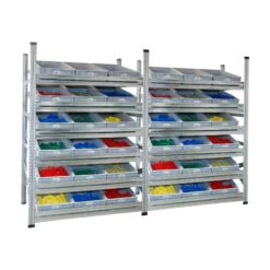 PROREGAL NextGen Schrägbodenregal Für Euroboxen (ohne Boxen) | 6 Fachböden | HxBxT 197x142x60cm | Fachlast 180kg | Verzinkt -Proregal 9733de01 82a5 4d61 a340 0c0150346b29