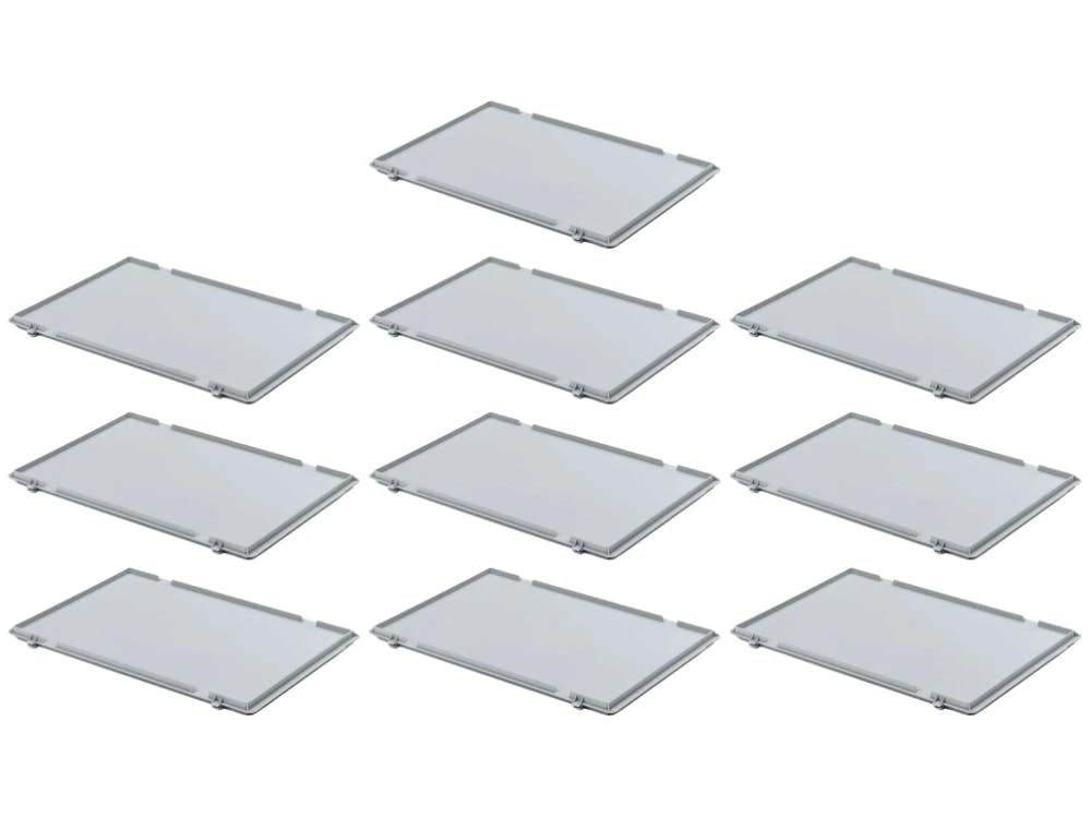 PROREGAL 10x Scharnierdeckel Für Eurobehälter | HxBxT 2,7x40x60cm 4 PROREGAL 10x Scharnierdeckel Für Eurobehälter | HxBxT 2,7x40x60cm – Bild 2
