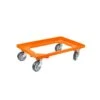 PROREGAL Transportroller Für Euroboxen 60x40cm Mit Gummiräder Orange | Offenes Deck | 2 Lenkrollen & 2 Bremsrollen | Traglast 300kg -Proregal 9c16e5d9 08a6 4e93 8a17 cb65394f7aef 2