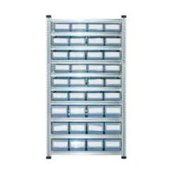 PROREGAL Fachbodenregal Mit 36x Regalkästen 300 BN | 9 Fachböden | HxBxT 197x112x32cm | Fachlast 180kg | Verzinkt