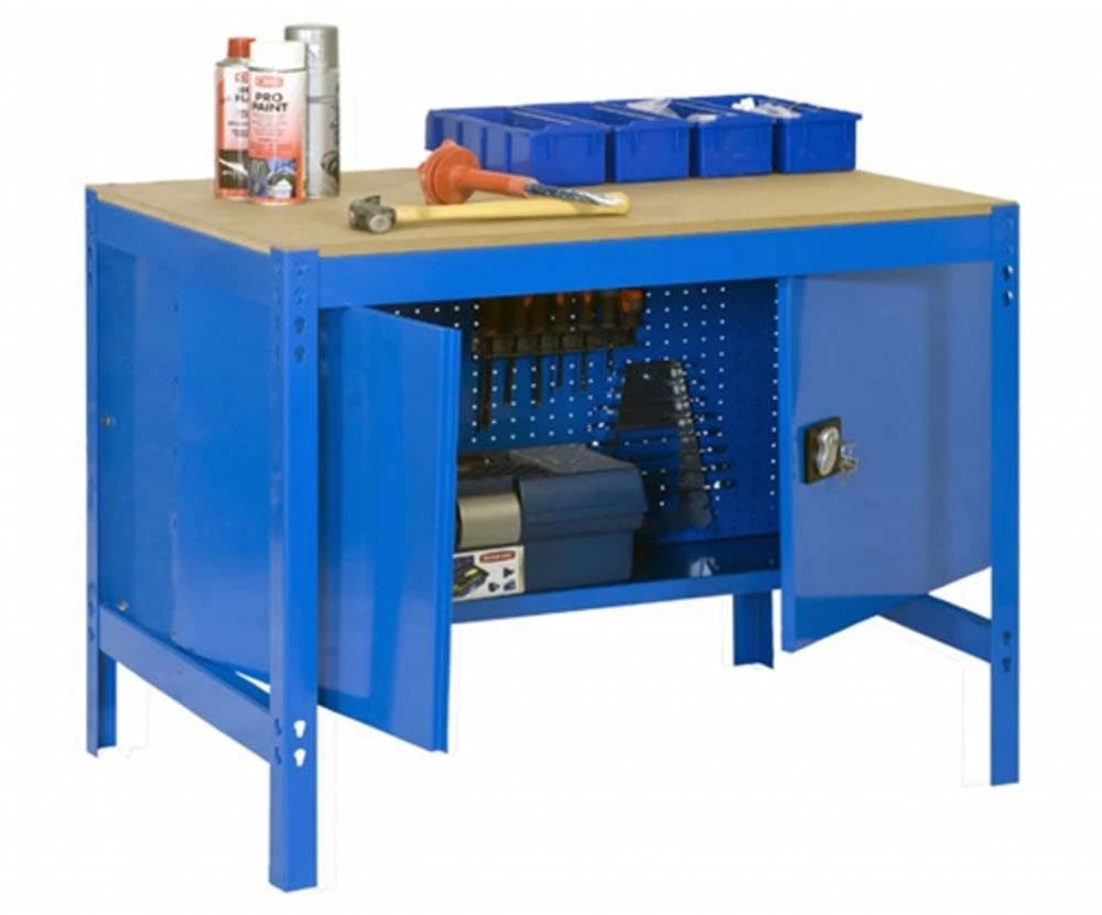 Werkbank Buffalo Mit Schrank | HxBxT 84x90x61cm | Traglast 600kg | Blau 8 Werkbank Buffalo Mit Schrank | HxBxT 84x90x61cm | Traglast 600kg | Blau – Bild 6