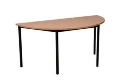 PROREGAL Bürotisch Wolf | Halbkreis | HxBxT 75x160x80 Cm | Schwarz-Buche -Proregal a49056bf 6274 4833 9d58 366b66418528