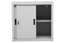 PROREGAL Schiebetürenschrank Ant | 2 Ordernhöhen | HxBxT 75x80x45 Cm | Grau -Proregal afd18d41 4b8e 4630 81ba 253a0b5bd19e