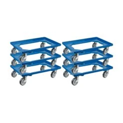 PROREGAL Transportroller Für Euroboxen 60x40cm Mit Gummiräder Blau | Offenes Deck | 4 Lenkrollen | Traglast 300kg -Proregal b48729d4 39aa 4527 aba2 6d7a73852394