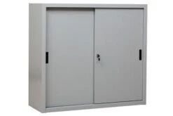 PROREGAL Schiebetürenschrank Ant | 3 Ordernhöhen | HxBxT 109x120x45 Cm | Grau -Proregal b4a5978d f3d9 4adc b346 f43e56ebc955