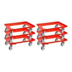 PROREGAL Transportroller Für Euroboxen 60x40cm Mit Gummiräder Rot | Offenes Deck | 2 Lenkrollen & 2 Bockrollen | Traglast 300kg 15 PROREGAL Transportroller Für Euroboxen 60x40cm Mit Gummiräder Rot | Offenes Deck | 2 Lenkrollen & 2 Bockrollen | Traglast 300kg -Proregal be34b49a e121 45ad 955b 4c0ee93dd8a9