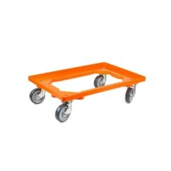 PROREGAL Transportroller Für Euroboxen 60x40cm Mit Gummiräder Orange | Offenes Deck | 2 Lenkrollen & 2 Bockrollen | Traglast 300kg -Proregal be4990f3 e09c 4074 8d17 7c56db2b1e6f 2