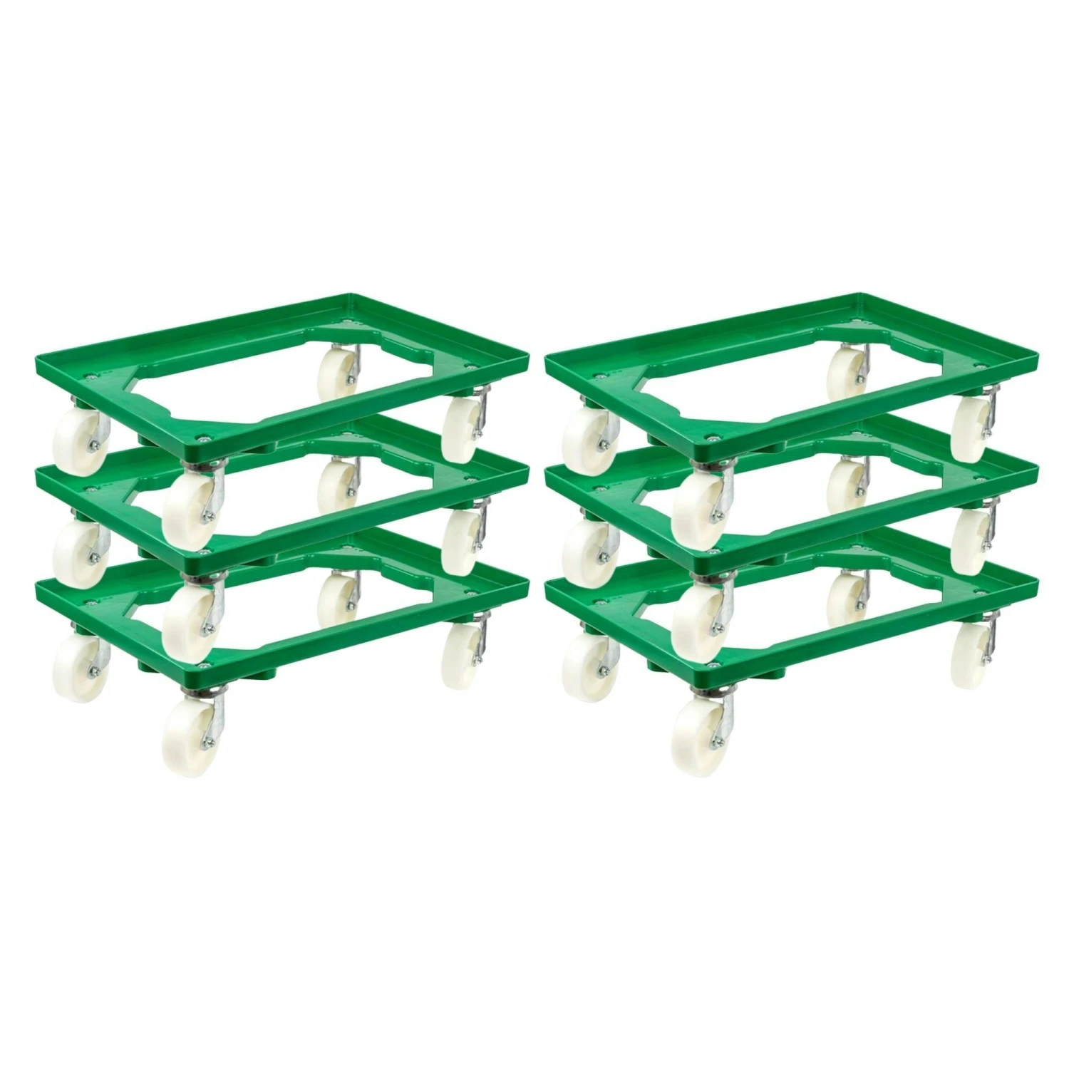 PROREGAL Transportroller Für Euroboxen 60x40cm Mit Kunststoffräder Grün | Offenes Deck | 4 Lenkrollen | Traglast 300kg 9 PROREGAL Transportroller Für Euroboxen 60x40cm Mit Kunststoffräder Grün | Offenes Deck | 4 Lenkrollen | Traglast 300kg – Bild 7