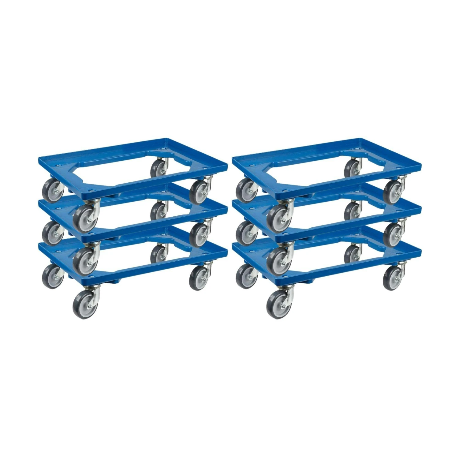 PROREGAL Transportroller Für Euroboxen 60x40cm Mit Gummiräder Blau | Offenes Deck | 2 Lenkrollen & 2 Bremsrollen | Traglast 300kg 9 PROREGAL Transportroller Für Euroboxen 60x40cm Mit Gummiräder Blau | Offenes Deck | 2 Lenkrollen & 2 Bremsrollen | Traglast 300kg – Bild 7