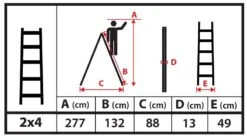 PROREGAL Wood Double Giraffe Holz-Sprossen-Stehleiter | 2x4 Sprossen | 132cm Hoch | Leiter, Trittleiter, Bockleiter, Sprossen-Doppellleiter -Proregal cb8d23cf 7801 4ffd 9bf8 a3134120846d
