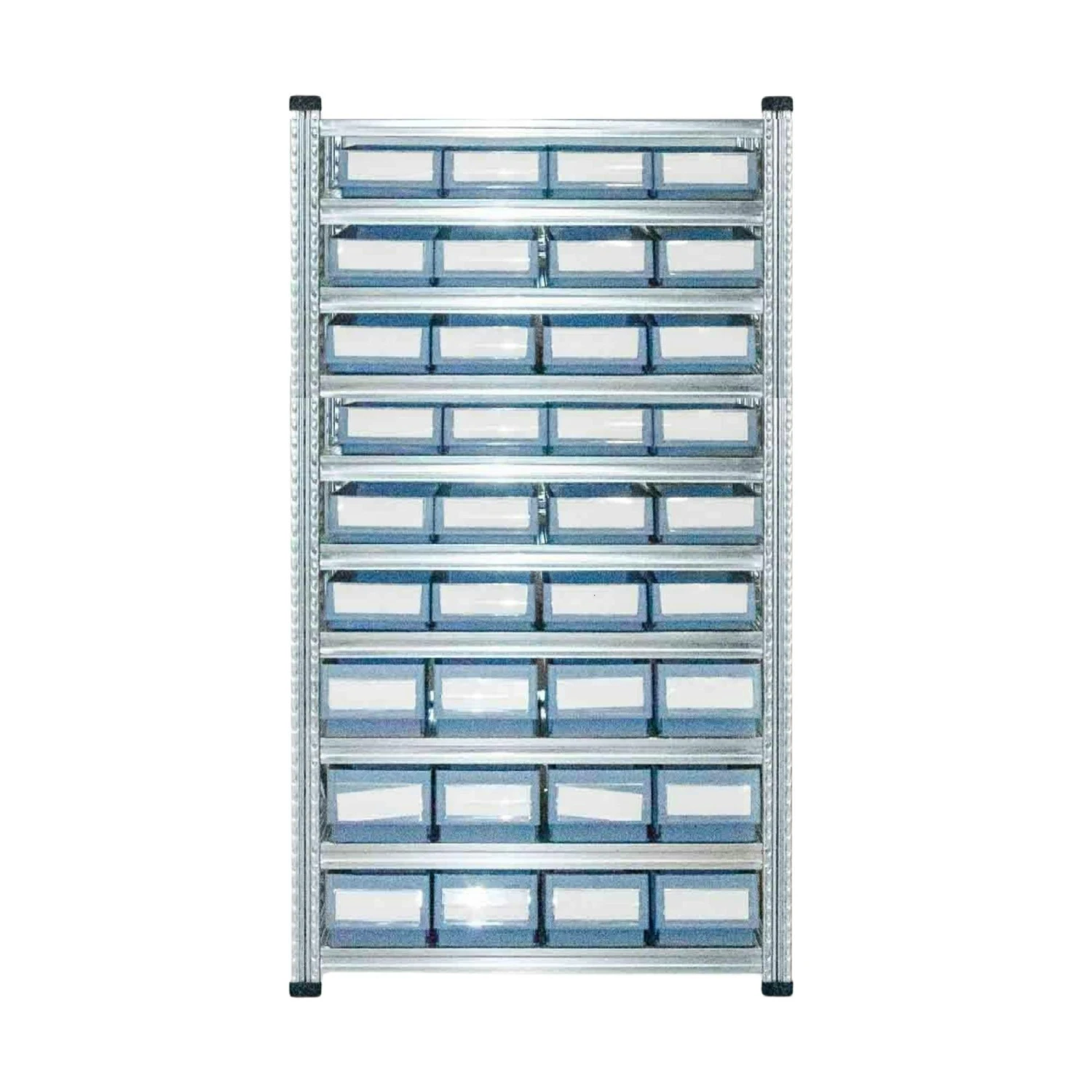 PROREGAL Fachbodenregal Mit 36x Regalkästen 300 BN | 9 Fachböden | HxBxT 197x112x32cm | Fachlast 180kg | Verzinkt 4 PROREGAL Fachbodenregal Mit 36x Regalkästen 300 BN | 9 Fachböden | HxBxT 197x112x32cm | Fachlast 180kg | Verzinkt – Bild 2