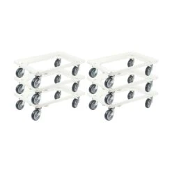 PROREGAL Transportroller Für Euroboxen 60x40cm Mit Gummiräder Weiß | Offenes Deck | 2 Lenkrollen & 2 Bremsrollen | Traglast 300kg -Proregal cda793c4 10bd 49e5 a71b 31c107e771e0