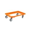 PROREGAL Transportroller Für Euroboxen 60x40cm Mit Gummiräder Orange | Offenes Deck | 2 Lenkrollen & 2 Bockrollen | Traglast 300kg -Proregal d029772e 8b3f 4923 b907 98510c960613 1