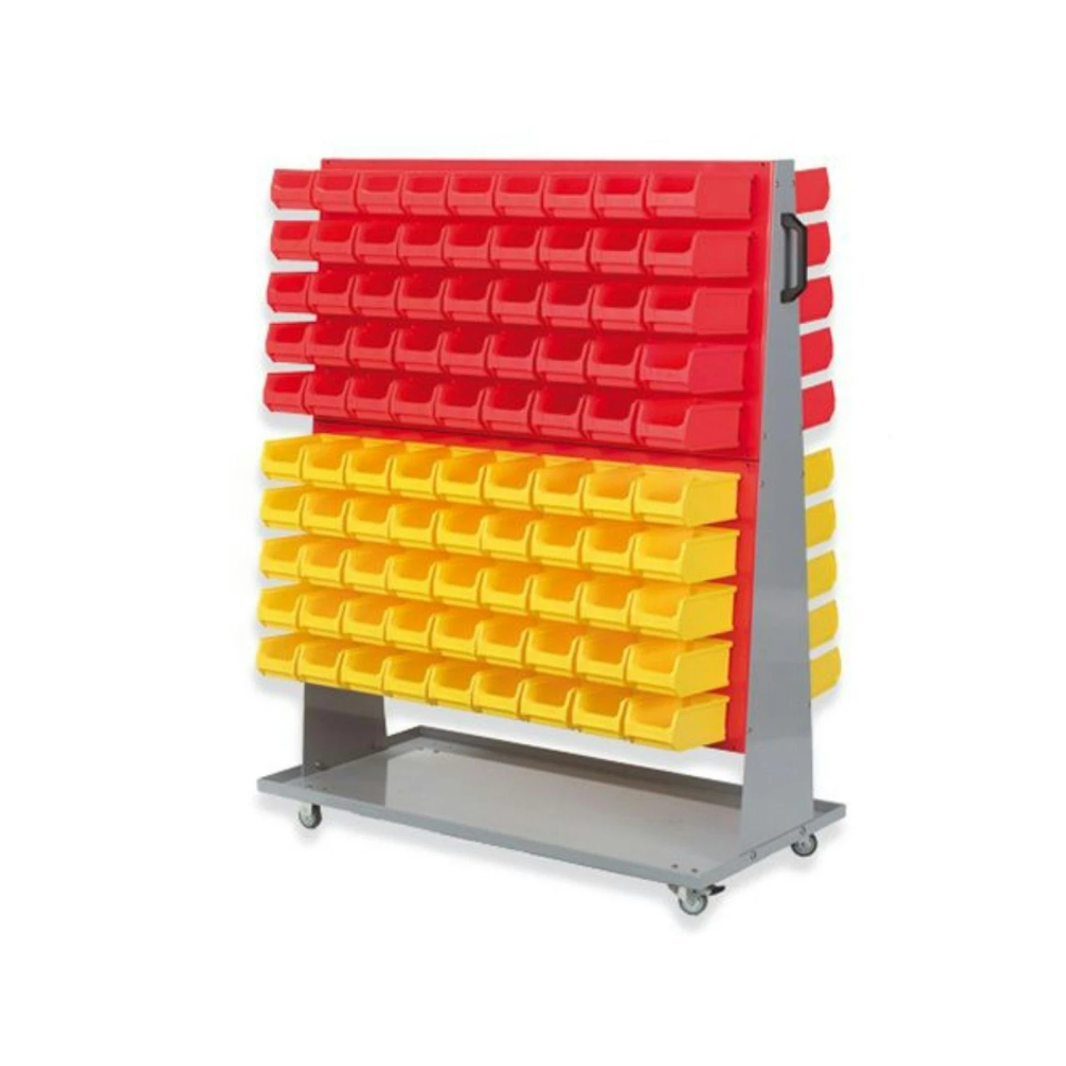 PROREGAL ProfiDrop Systemwagen Auf Rollen Mit Roten Systemplatten & 90x Gelbe Sichtlagerbox 1.0 Und 90x Rote Sichtlagerbox 2.0 | HxBxT 130x100x50cm 7 PROREGAL ProfiDrop Systemwagen Auf Rollen Mit Roten Systemplatten & 90x Gelbe Sichtlagerbox 1.0 Und 90x Rote Sichtlagerbox 2.0 | HxBxT 130x100x50cm – Bild 5